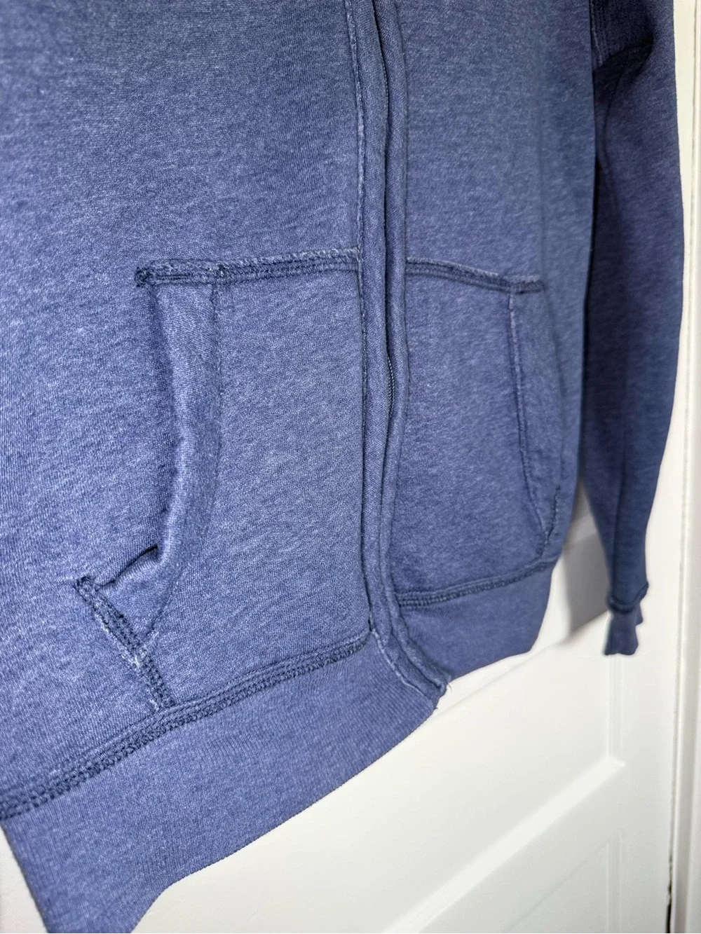 Hollister Co. Y2K Men’s Navy Blue Full-Zip Hoodie w/Drawstrings & Seagull Logo S
